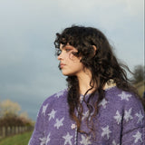 Star Cardigan in Purple