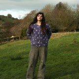 Star Cardigan in Purple