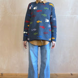 Aquarium Cotton Pullover in Blue