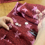 Star Cardigan in Baked Red