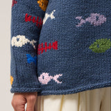 Aquarium Cotton Pullover in Blue