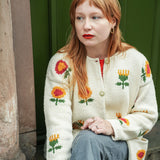Mini Sunflower Cotton Cardigan