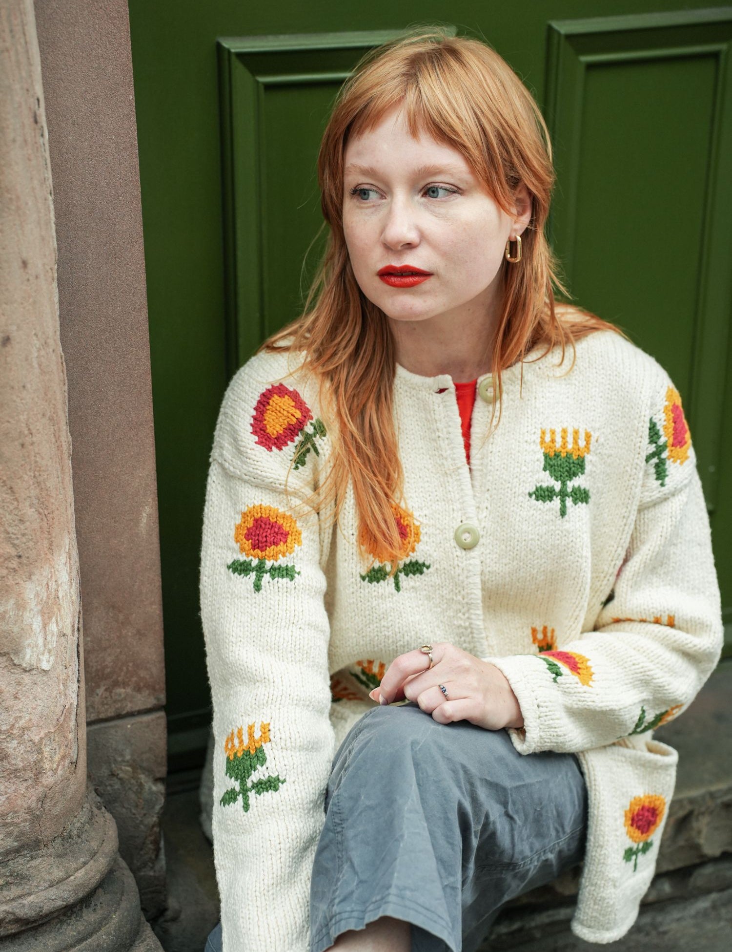 Mini Sunflower Cotton Cardigan