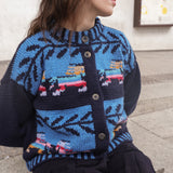 The Gallop Cardigan in Navy and Blue