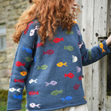 Aquarium Cotton Pullover in Blue