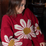 The Giant Daisy Pullover in Red