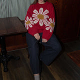 The Giant Daisy Pullover in Red