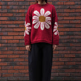 The Giant Daisy Pullover in Red