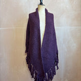Plain Tassel Shawl in Aubergine