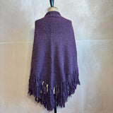 Plain Tassel Shawl in Aubergine