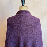 Plain Tassel Shawl in Aubergine