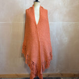 Plain Tassel Shawl in Apricot
