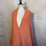 Plain Tassel Shawl in Apricot
