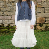 Lucky Cotton Vest in Blue