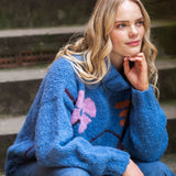 Posy Alpaca Mid-Blue Pullover