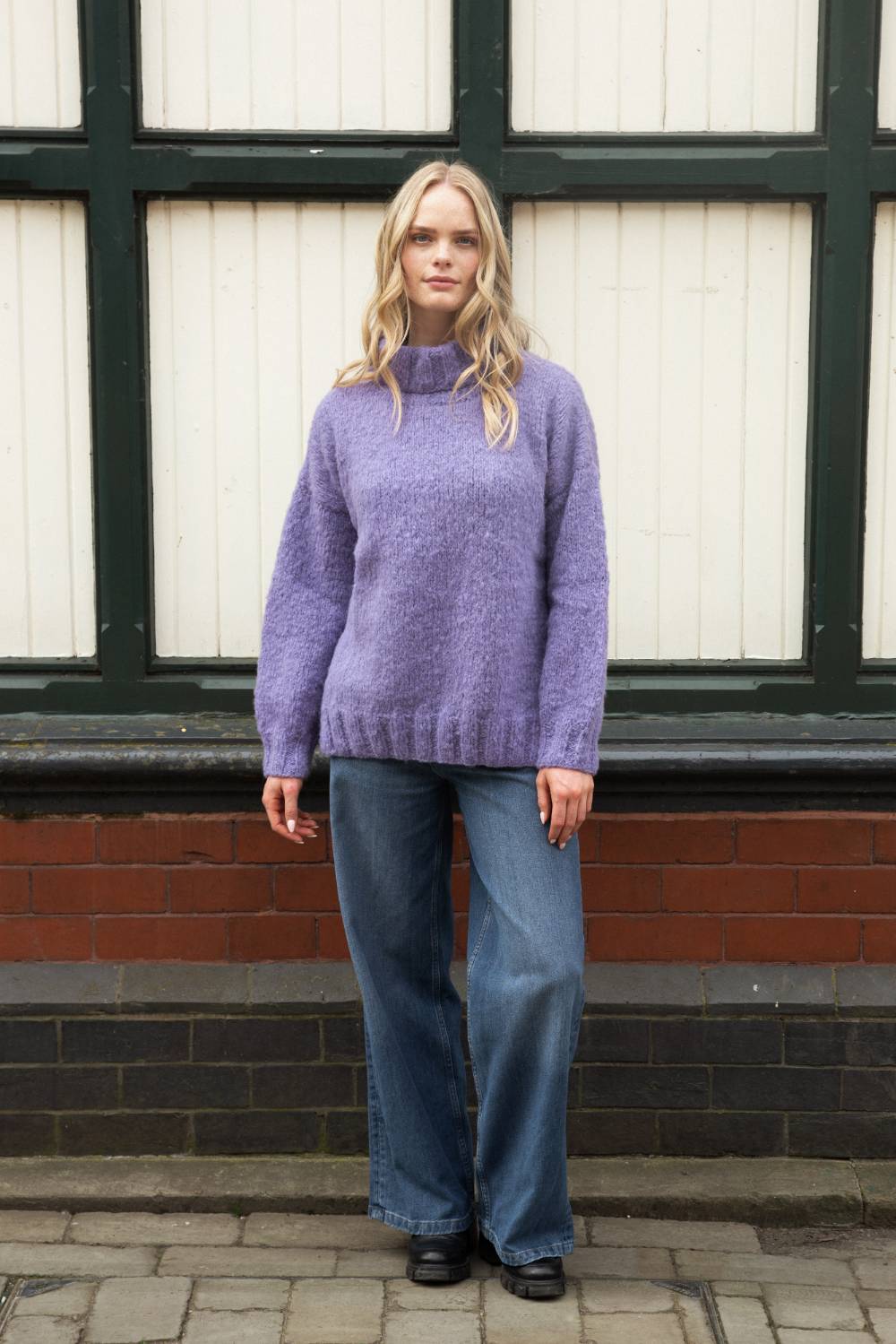 Foggy Alpaca Sweater in Purple