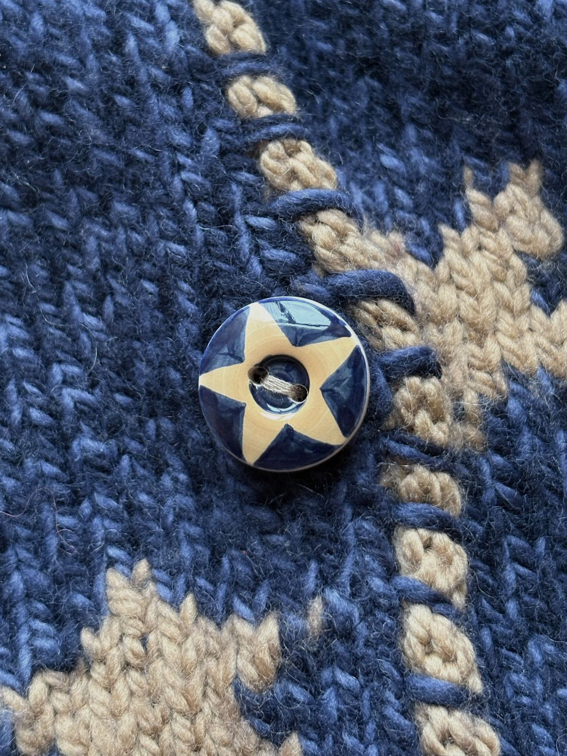 Star Ceramic Buttons in Denim
