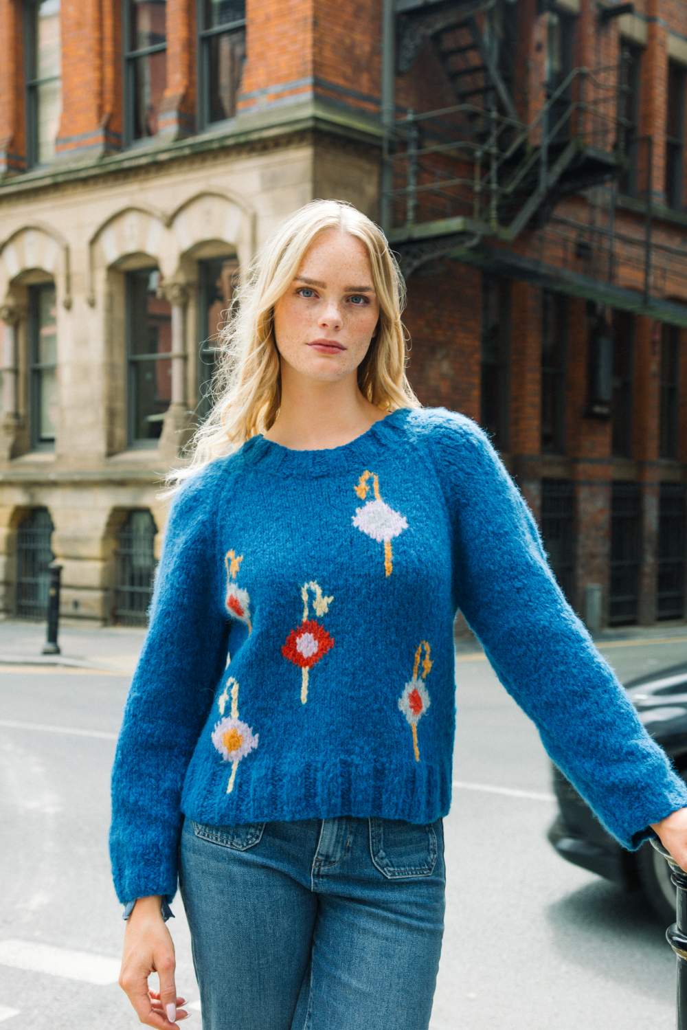 amano alpaca jumper sweater blue soft womens