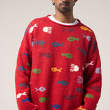 Aquarium Cotton Pullover in Red