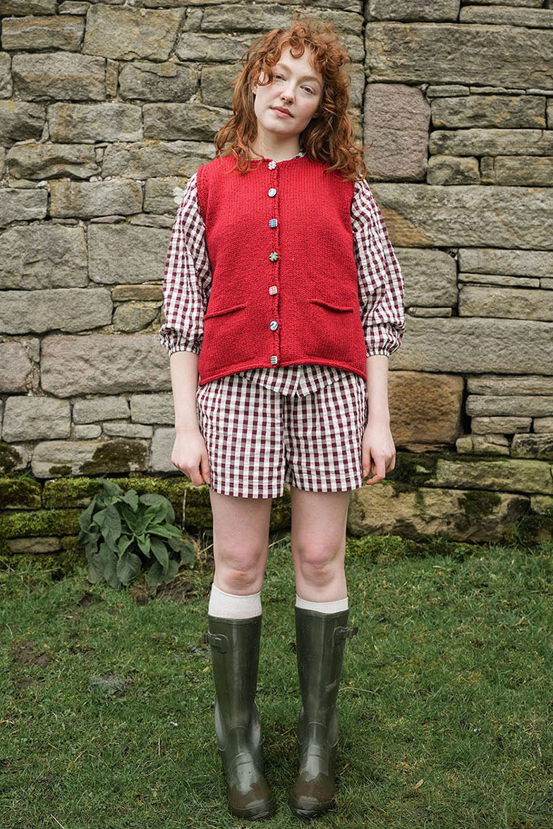 Lucky Cotton Vest in Red