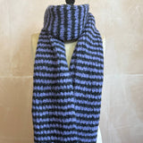 Stripe Scarf Pullover Purple/Charcoal