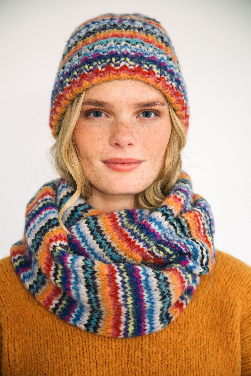 Fine Stripe Alpaca Snood