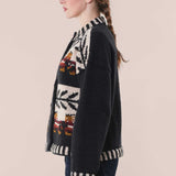 The Gallop Cardigan in Charcoal and Pearl