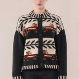 The Gallop Cardigan in Charcoal and Pearl