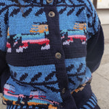 The Gallop Cardigan in Navy and Blue