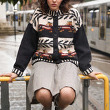 The Gallop Cardigan in Charcoal and Pearl