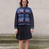 The Gallop Cardigan in Navy and Blue