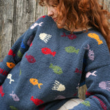 Aquarium Cotton Pullover in Blue