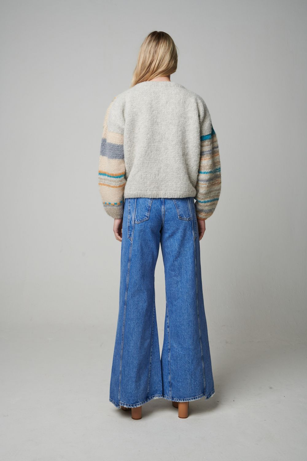 cropped alpaca cardigan womens back