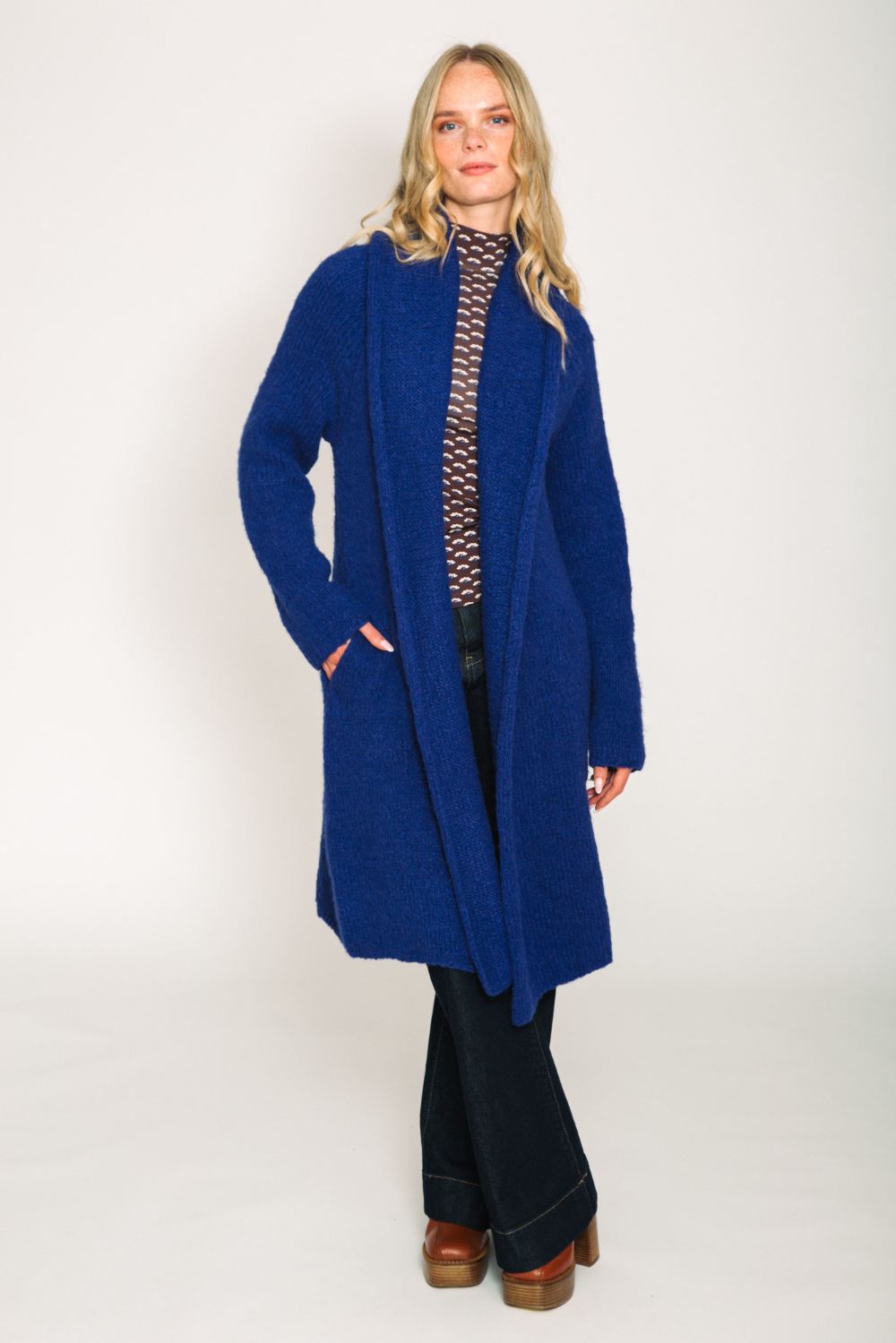Abrazo Alpaca Coat in Cosmic Blue