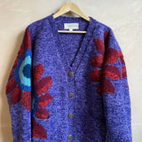 Sunflower V-Neck Wool Cardigan - Amethyst Mix