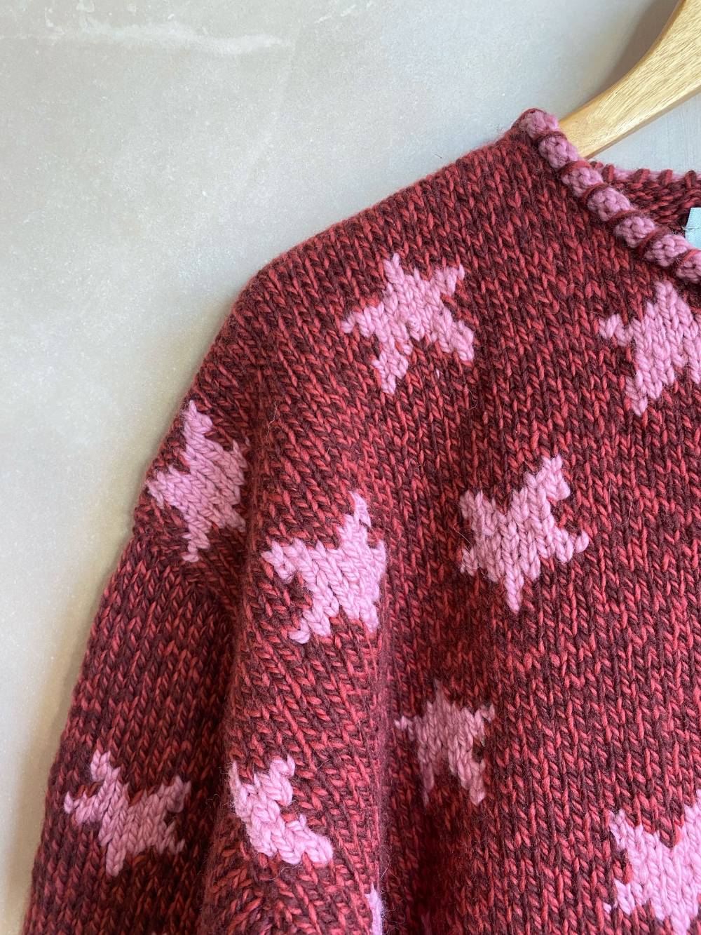 Star Cardigan in Baked Red – Amano Knitwear - Main Image