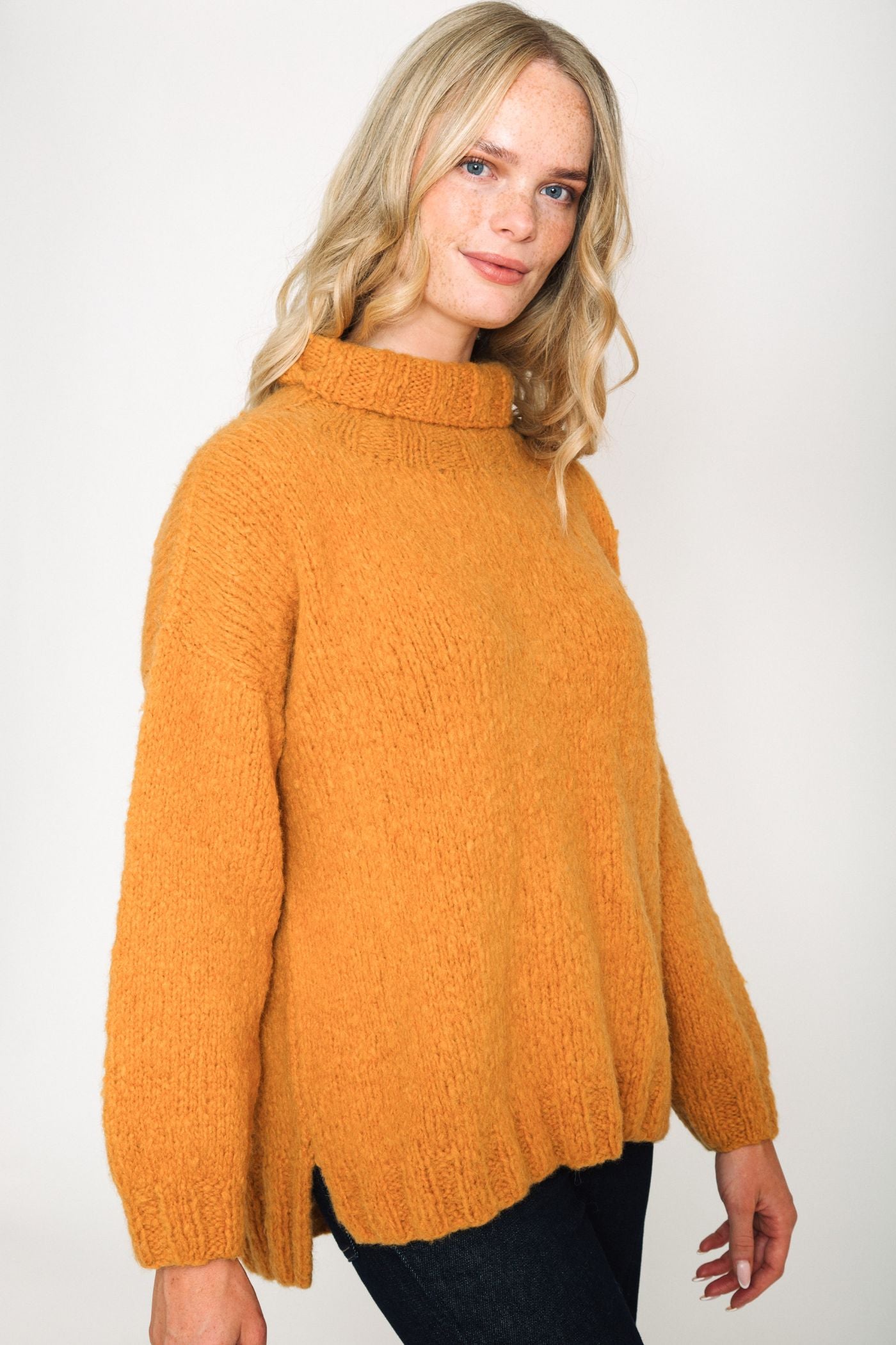 Foggy Alpaca Sweater in Golden Yellow