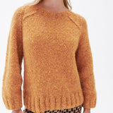 relaxed crew neck alpaca sweater jumper womens yellow butterscotch 