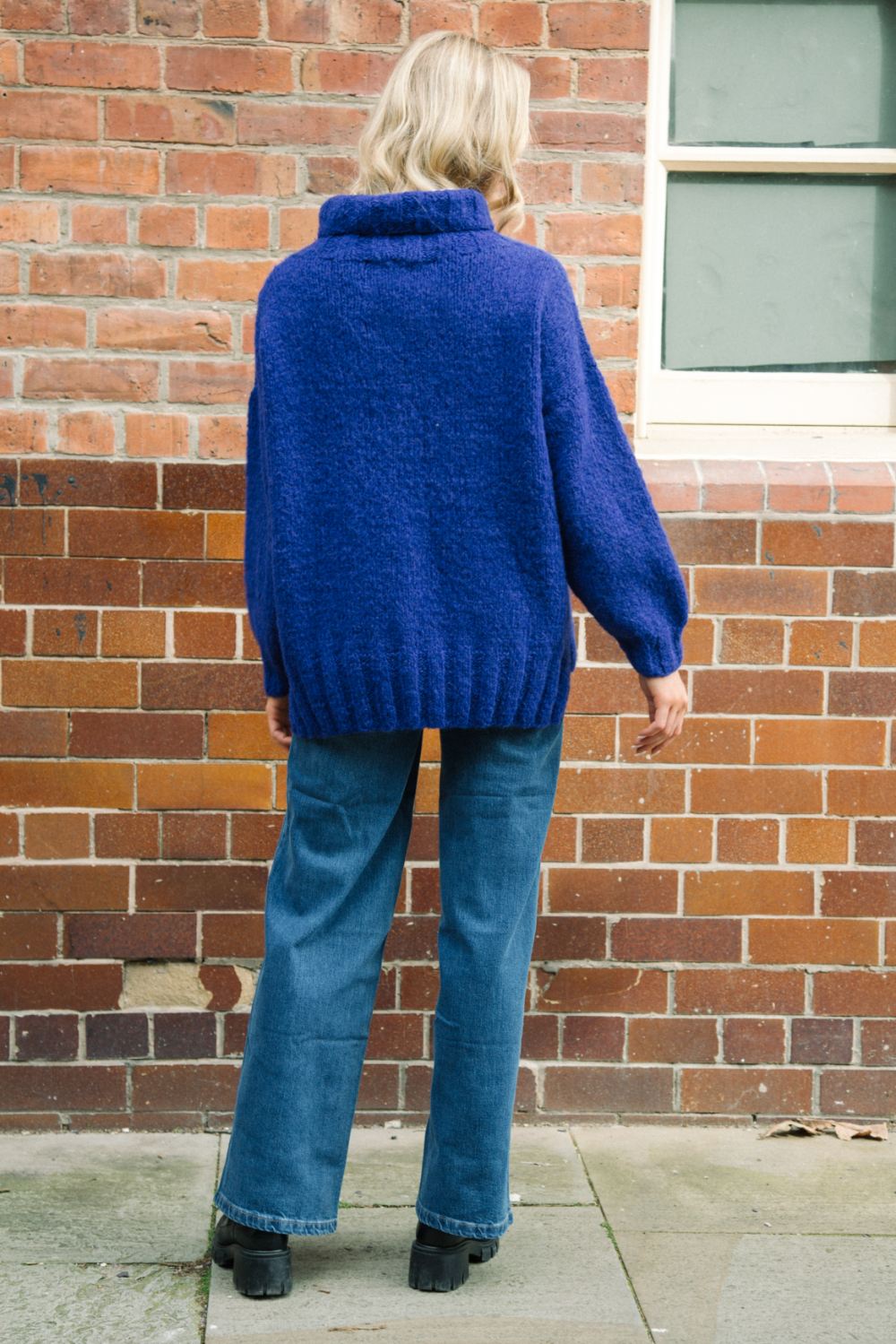 womens blue alpaca jumper sweater amano