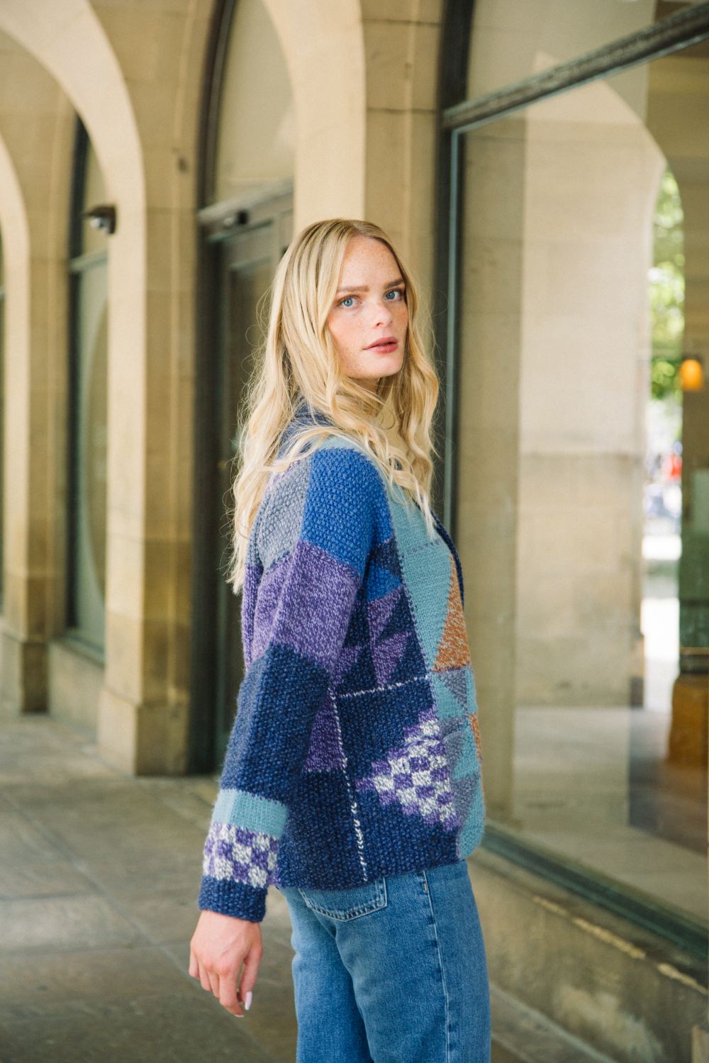 Cardigan patchwork outlet