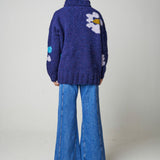 amano hand knit alpaca jumper sweater purple women back