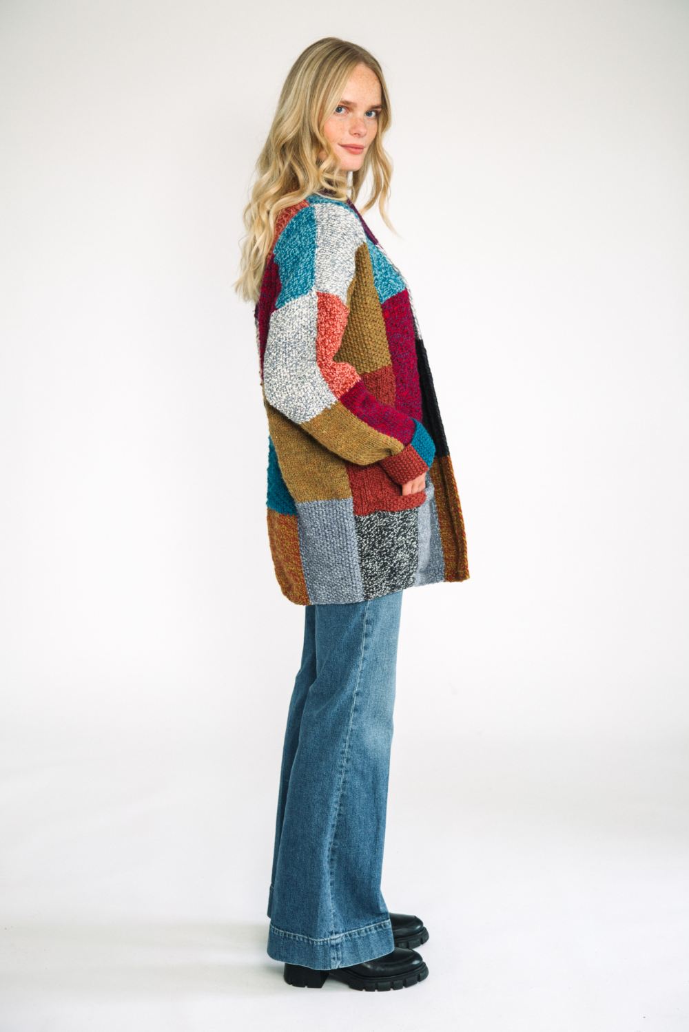 Portobello Vintage Patchwork Open Cardigan