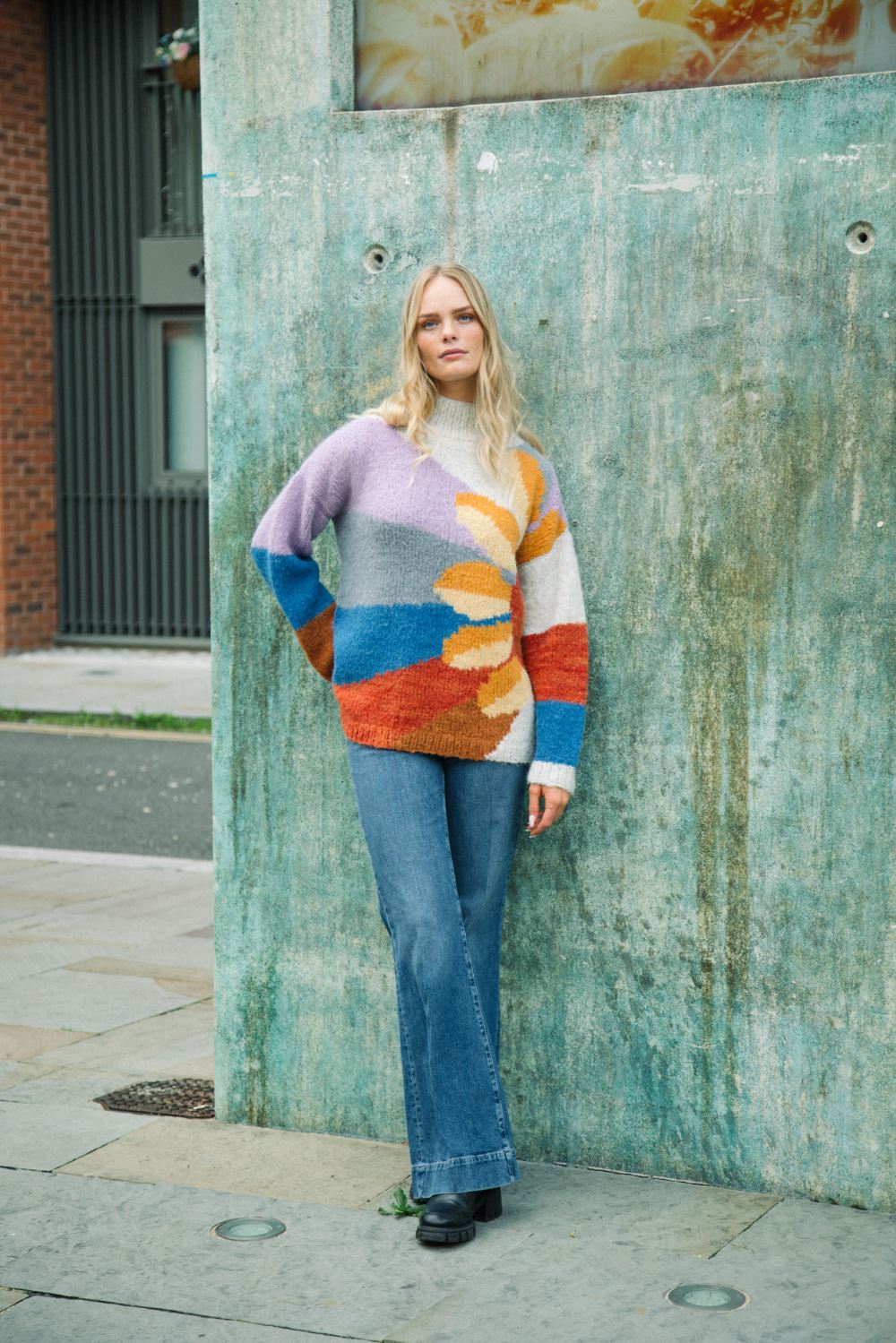 Alpaca Sweater Sunflower Jumper Womens