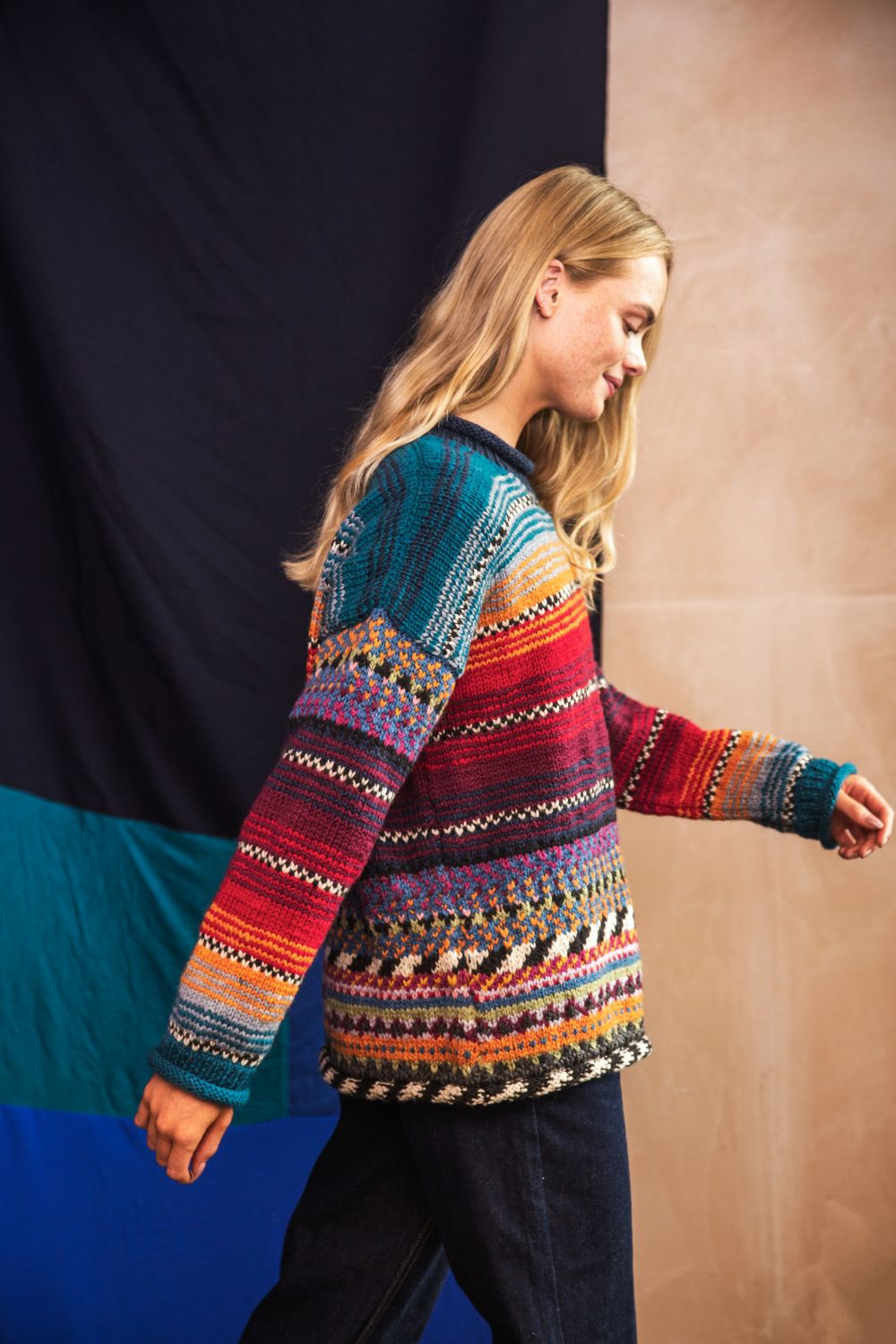 Traders Blanket Wool Sweater Multicoloured Amano Knitwear